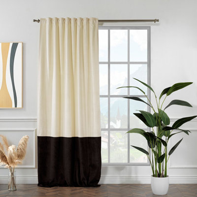 Panneau de rideau simple en duvet synthétique en lin et velours