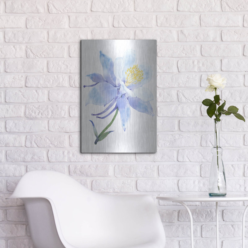 Art mural luxueux «Columbine Bloom I» par Tim O'Toole, art mural en métal, H 24 po x l 16 po