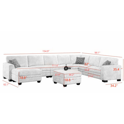 Canapé modulaire réversible en U Keshvi
