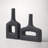 Black Ceramic Donut Shaped Decorative Vase, Set of 2-71134118