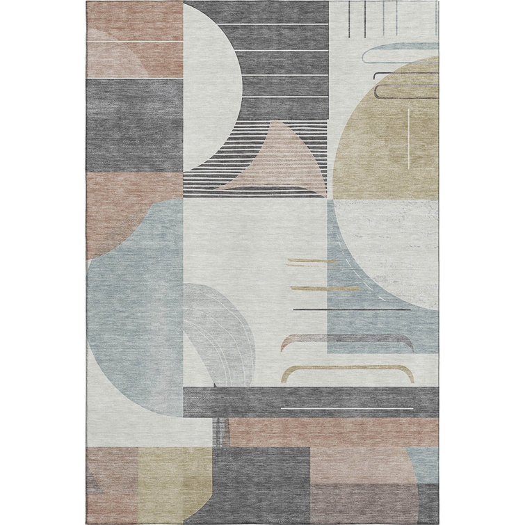 Premium Machine Washable Mehara AMF1694 Geometric Rug