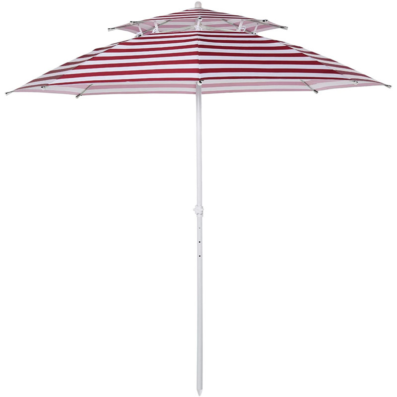 Cristina 220cm Beach Parasol, Red