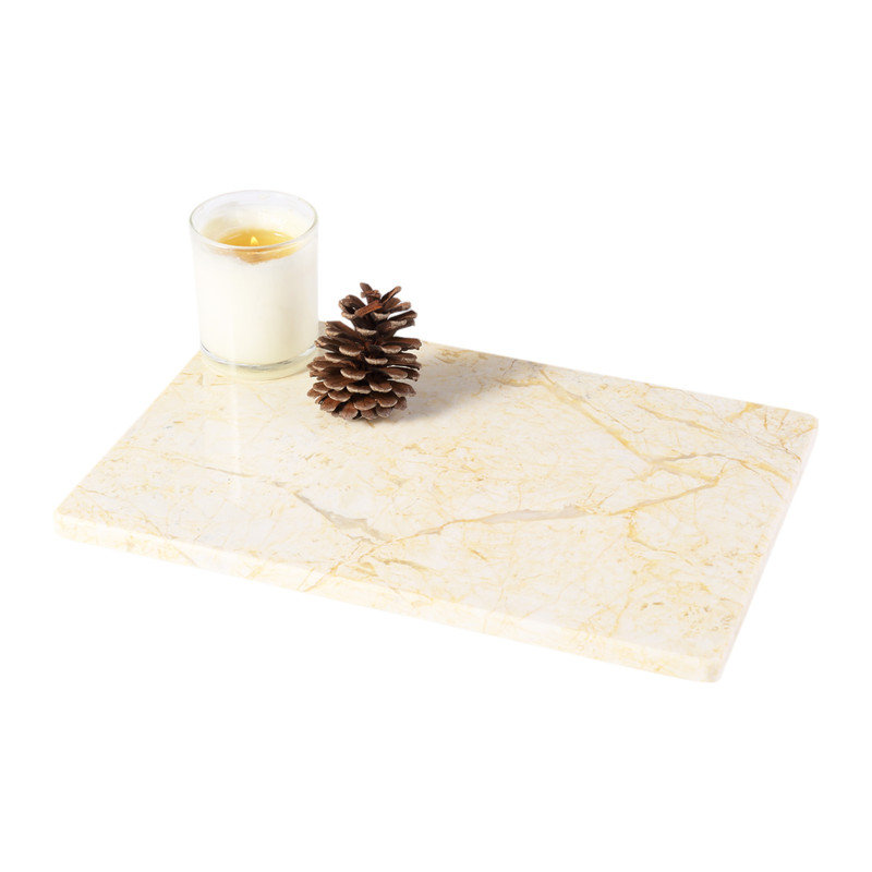 Plateau rectangulaire en marbre naturel Guein, Yellow River