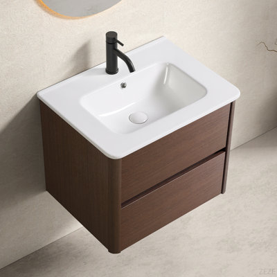 24" Bathroom Vanity With Sink  Bathroom Sink With Cabinet Wall Mounted Bathroom Vanities With 1 Drawer