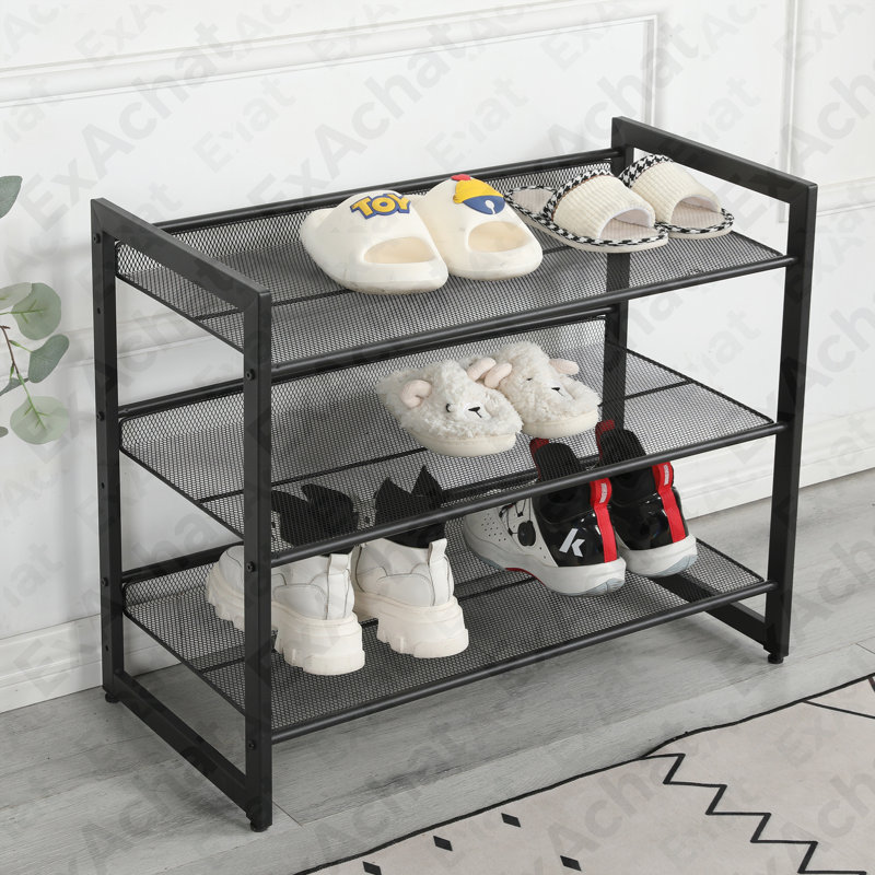 Range-chaussures réglable à 3 niveaux, organisateur de rangement pour chaussures autoportant avec tablettes de rangement convenant à l'entrée principale, vestibule