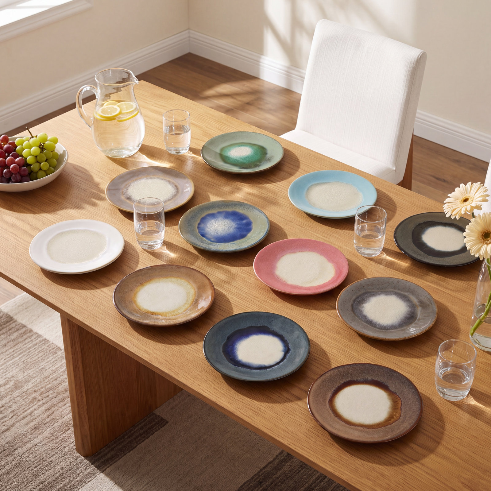 Stoneware Round 12 Piece Coaster Set