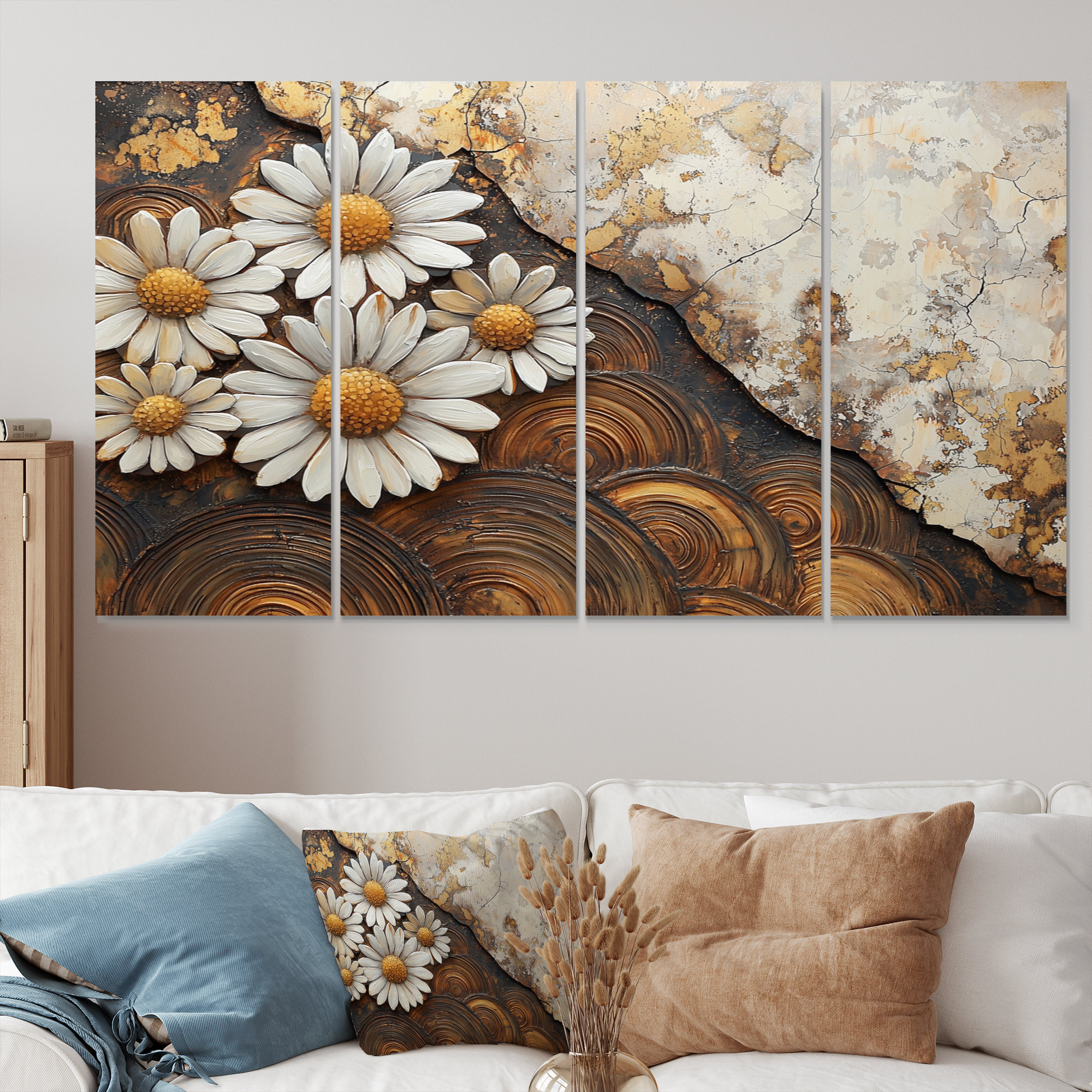 Lark Manor™ Daisies Flowers Forest Wooden Landscape IV - Daisies Wall ...