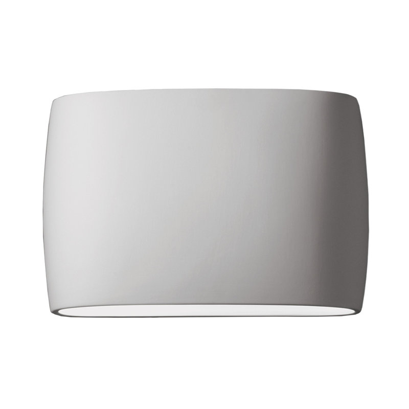 Armance Ceramic Flush Mounted Sconce, 9.75" H x 16" W x 4" D, Bisque