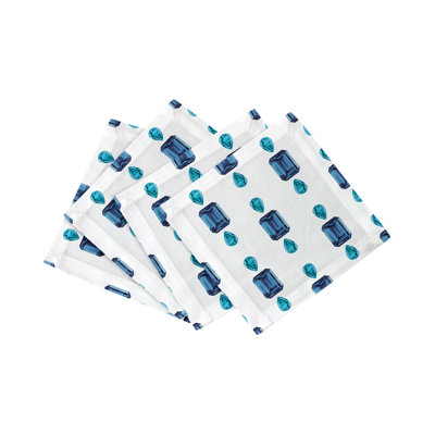 Gem Sapphires Cotton Sateen Cocktail Napkins