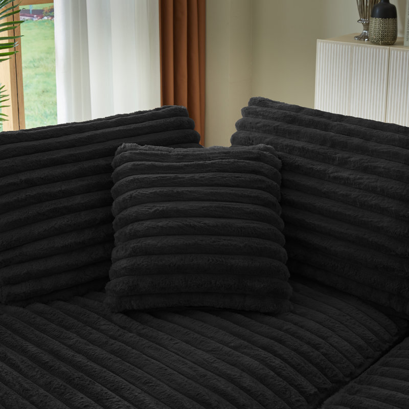 Canapé modulaire surdimensionné en L 120,9 po et méridienne rembourrée - aucun assemblage requis, Orienté à droite