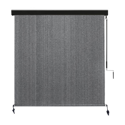 Outdoor Roller Shade  Fabric Exterior Roller Shade Crank Operated with Aluminum Protective Valance
