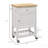 Utility Kitchen Cart, Rolling Kitchen Island with Smooth Rubberwood Top, Narrow Butcher Block Surface on Wheels with Storage Drawer & Cabinet, White