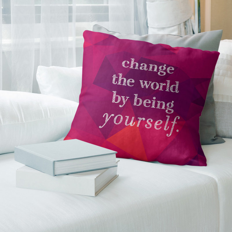 Linen Reversible Pillow Cover, 14" x 14", Rubellite