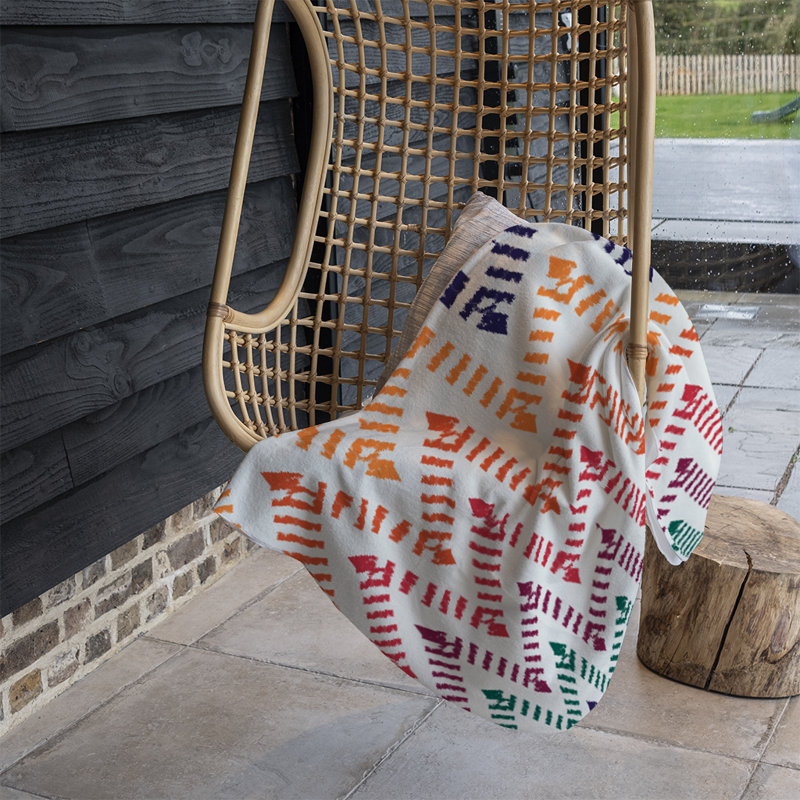 Prestridge Quilted Throw Blanket, Red/Orange