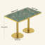 Table de salle à manger Tulipe de 47,24 pouces, plateau en pierre frittée avec impression luxueuse imitation marbre, base en acier inoxydable, surface résistante aux égratignures et à l'usure, imperméable, convient aux restaurants aménagés.-381087787