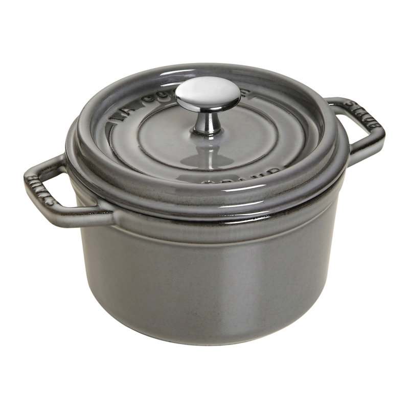 La Cocotte Cast Iron Round Cocotte, 0.75 quarts, Graphite Gray