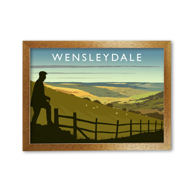 Wensleydale North Yorkshire 1 Piece Single Picture Frame Wall Art, 297 cm H x 42 cm W, Honey Oak