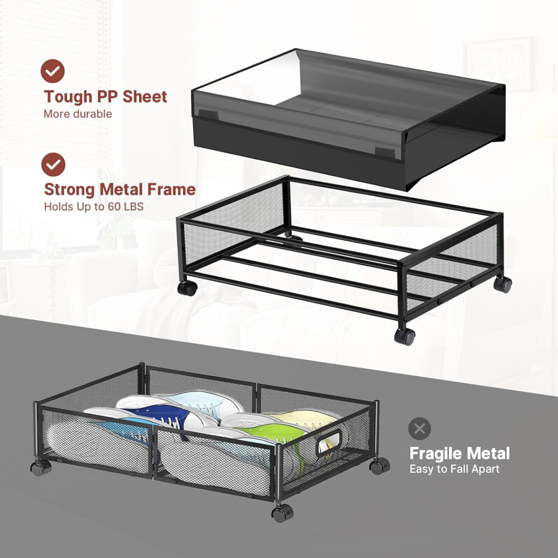 4-pack Under Bed Storage With Wheels & Lids
