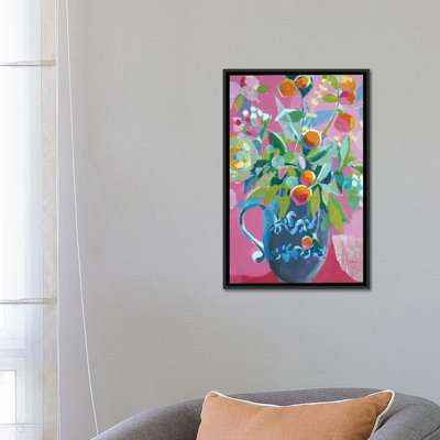 Floral rose - reproduction d'art murale - toile encadrée