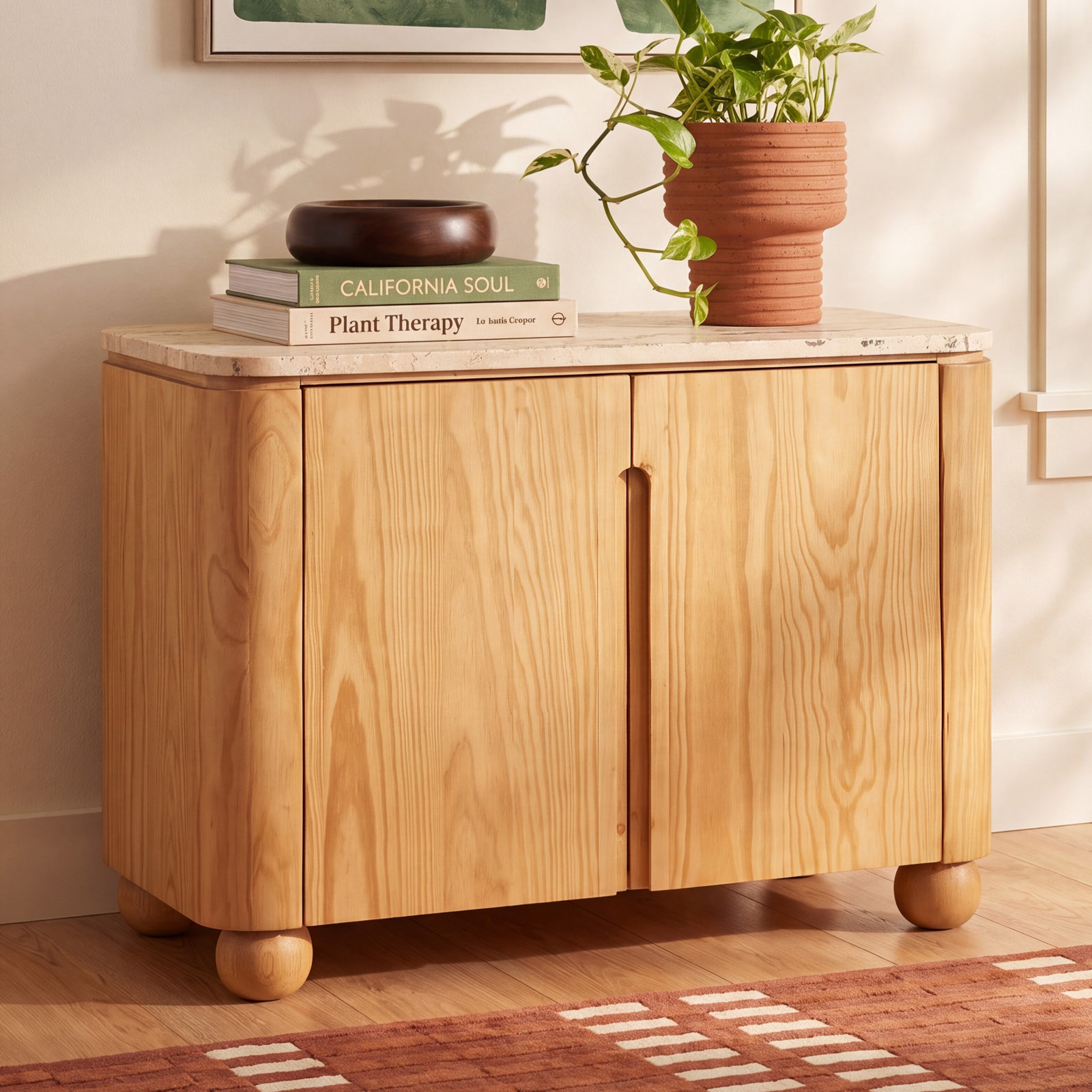 Stone Accent Cabinet