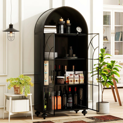 Armoire de rangement avec portes en verre, armoire de présentation, armoire d'appoint de salle à manger, bibliothèque autoportante pour le salon et le bureau