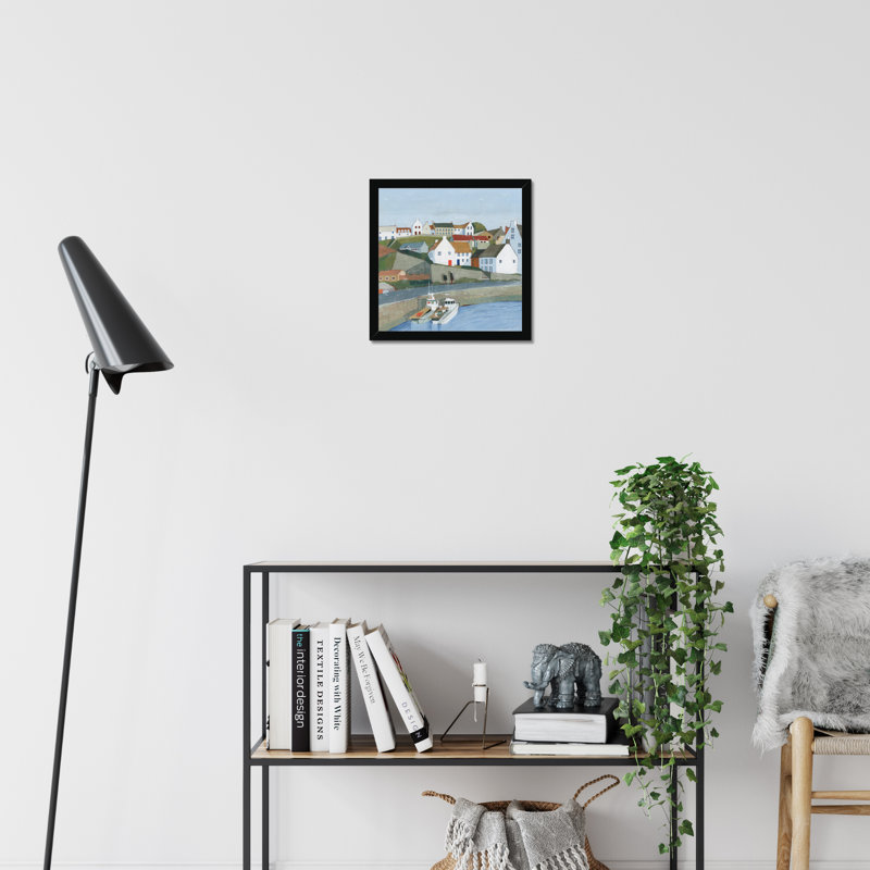 Old Coast Town I by Grace Popp - Painting, Black Framed Paper Print, 34cm H x 34cm W