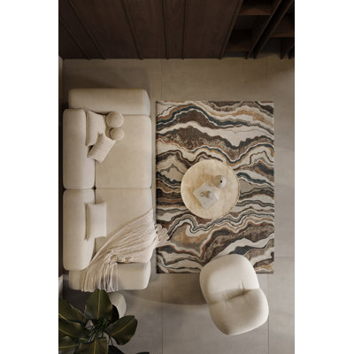 Brown/Beige/Gold/White/Navy Rug
