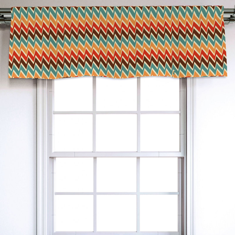 Sateen Chevron Ruffled Window Valance