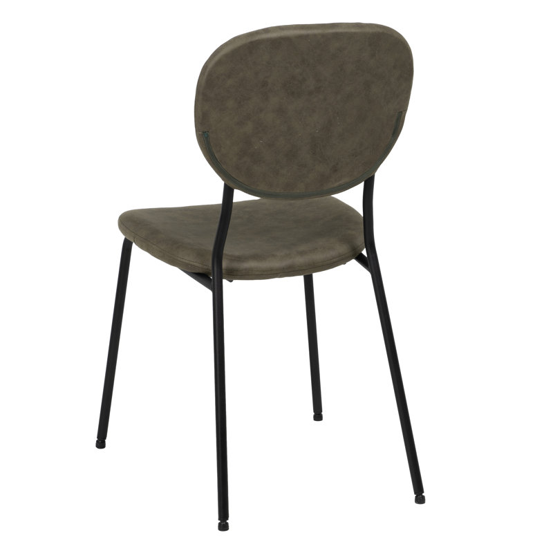 Abana Polyester Blend Upholstered Metal Side Chair, Dark Taupe