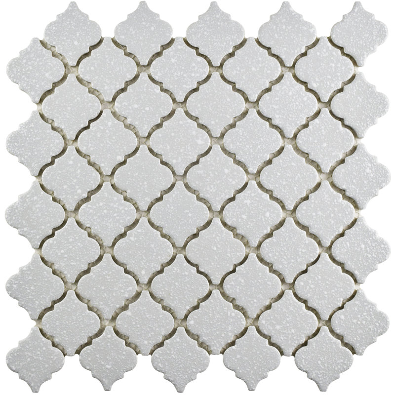 Hudson Tangier 12-3/8 " x 12-3/8 " Porcelain Mosaic Floor & Wall Tile, Gray