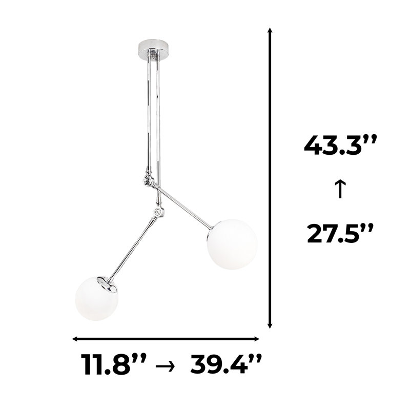 Luminaire suspendu sphérique 2 lumières
