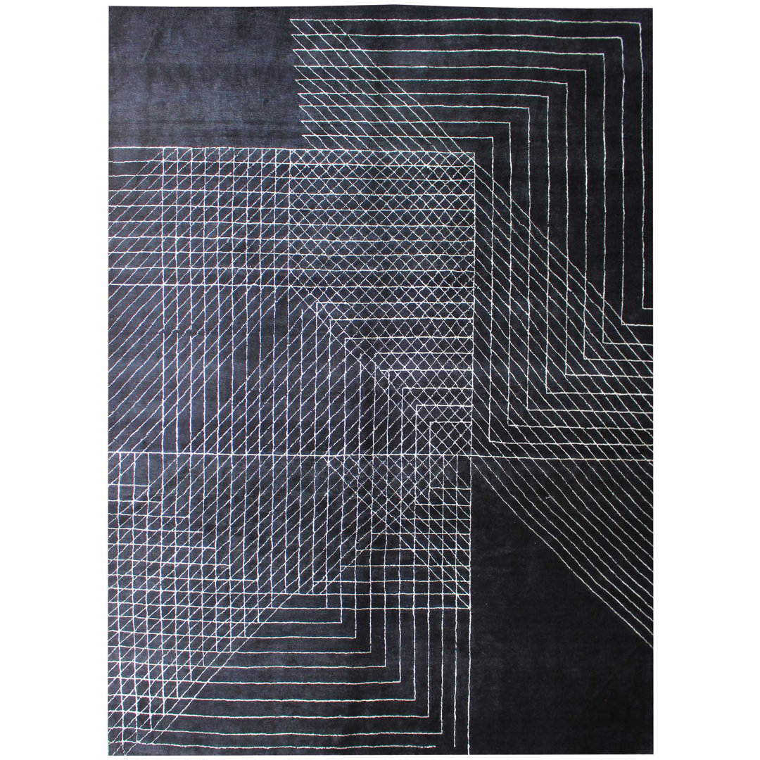 Rectangular Geometric Hand Woven 307cm X 400cm Area Rug
