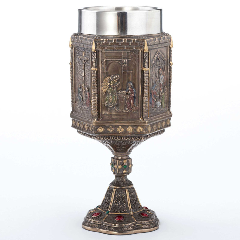 Calice en verre en acier inoxydable de 7,09 po Life Of Jesus