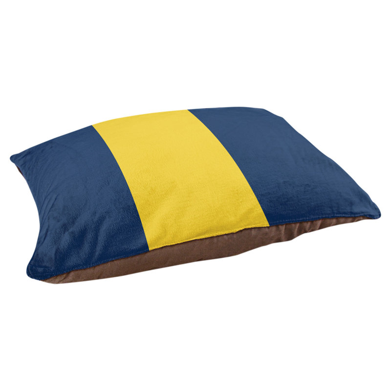 Coussin d'extérieur pour chien Florida Tribe, Medium (28" W x 18" D x 9.5" H), Navy Blue/Yellow/Navy Blue
