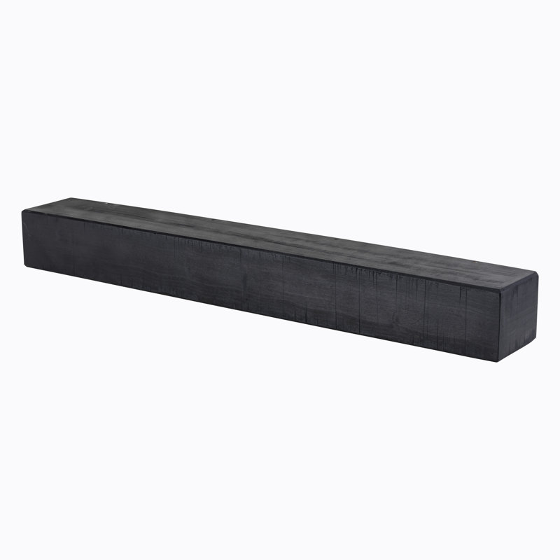 Tablette de manteau de foyer rustique, 72", Nuit noire, 6.25"