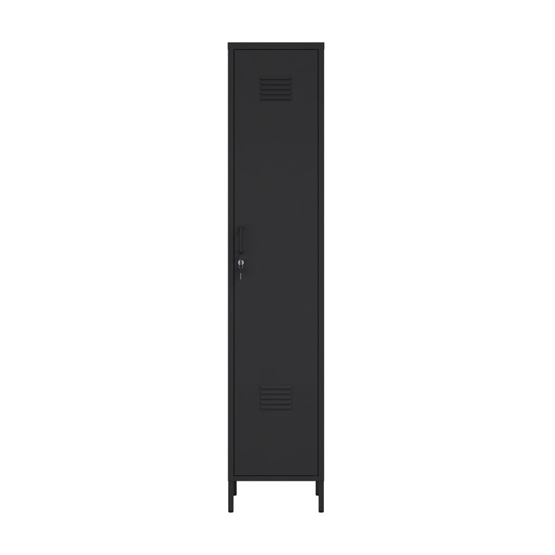 Bargale 15 Single Locker Storage Cabinet with 5 Adjustable Shelves, Black