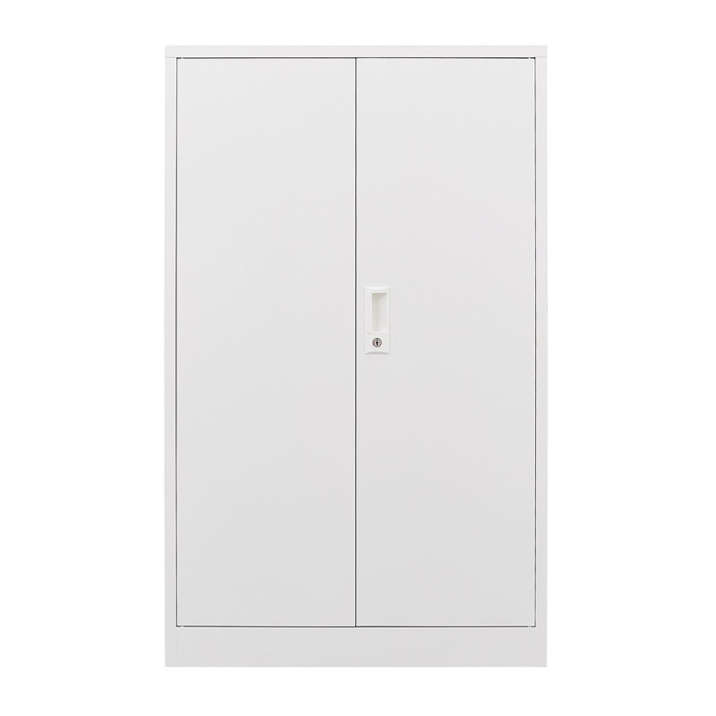 Armoire de rangement en métal à 2 portes avec portes verrouillables et tablette réglable Bergwall Steel, Blanc