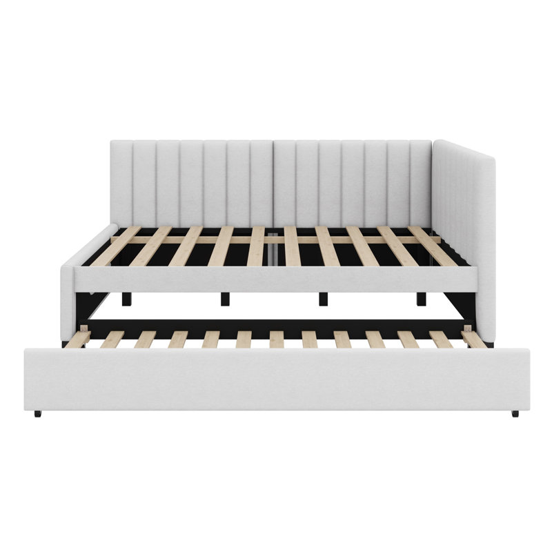 Lit de jour rembourré avec couchette, Beige