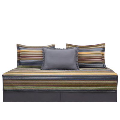 Avery Striped Pre-Washed Cotton Quilt Set