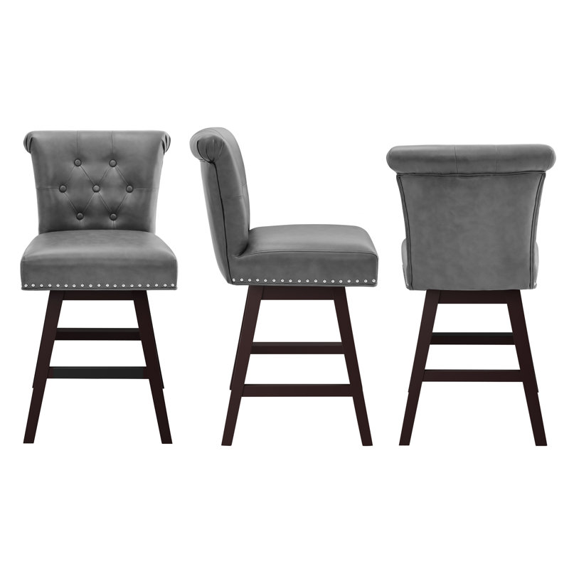Tabouret de comptoir pivotant 25,8 po Aquetzalli, Gris, 3