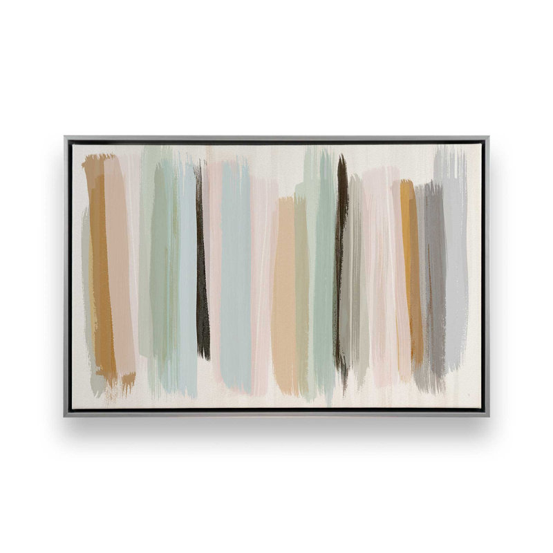 Imprimé panache pastel, Toile avec cadre flottant en chrome poli, H 8,75 po x l 12,75 po x P 1,75 po
