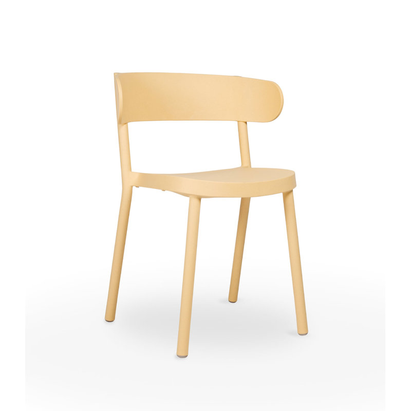 Casino Eco Outdoor Dining Side Chair, Fire Yellow