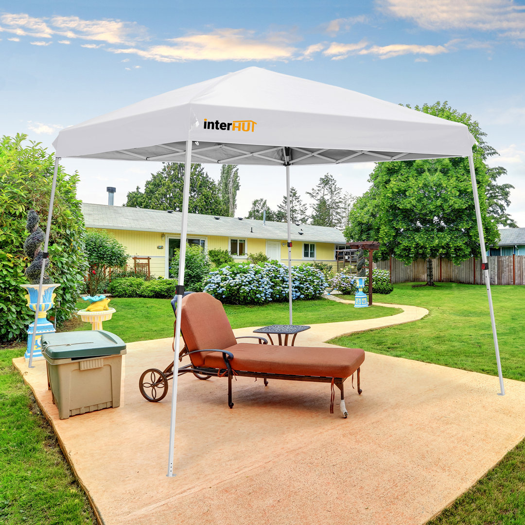 10 Ft. W x 10 Ft. D Slant Leg Steel Pop-Up Canopy INTER HUT Roof