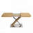 Extendable Dining Table with Cross Metal Base (47.25" to 63", Natural Wood, Seats 4-6)