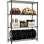 Étagère de rangement en métal au carbone à 4 niveaux pour 14,5 lb x 14,8 po