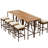 Ensemble de table de bar 10 pièces et huit tabourets avec coussins, ensemble bistro haut