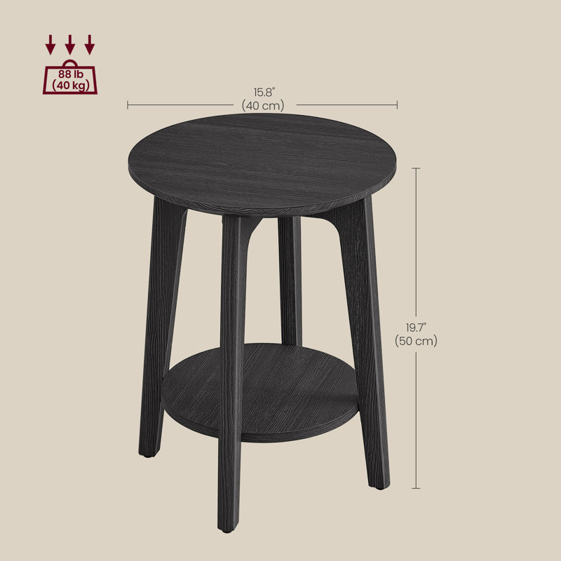 Krish End Table, Charcoal Gray