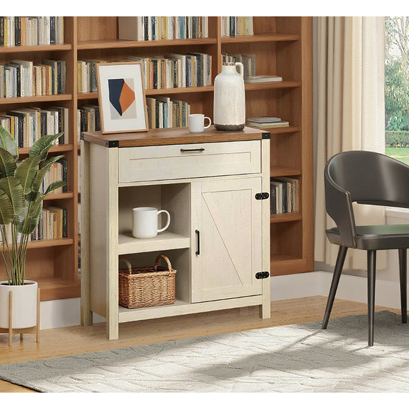 Buffet Cabinet, armoire de cuisine rustique avec porte de grange rustique