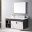 Plateau de meuble-lavabo en pierre frittée 43X22inch avec 3 trous de robinet et lavabo en céramique de couleur or sans ensemble de drain