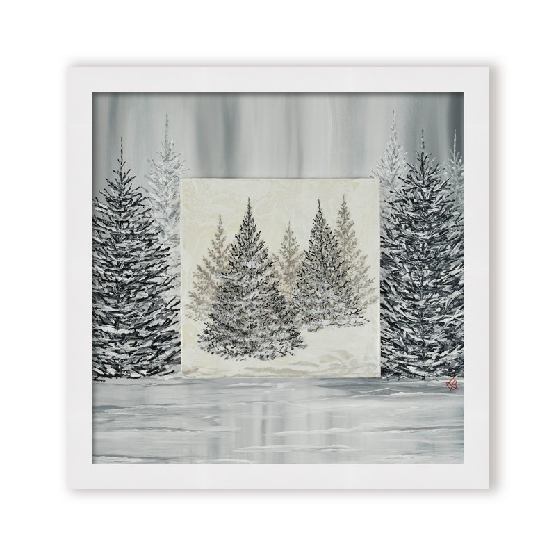 Nature Inspired "Pine Portrait" Canvas Wall Art By , 20" H x 20" W x 1.125" D, Framed Print, White
